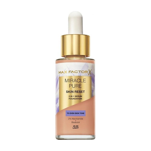 

MAX FACTOR Тональный крем-сыворотка Miracle Pure Skin Reset 2in1, Тональный крем-сыворотка Miracle Pure Skin Reset 2in1