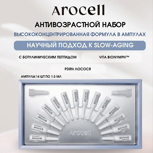 

AROCELL Сыворотка-концентрат с ботулиническим пептидом и PDRN лосося против морщин Botulcare Ex Kit, Сыворотка-концентрат с ботулиническим пептидом и PDRN лосося против морщин Botulcare Ex Kit