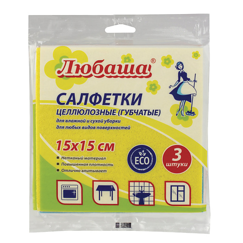 

ЛЮБАША Салфетки целлюлозные STANDART 3.0, Салфетки целлюлозные STANDART