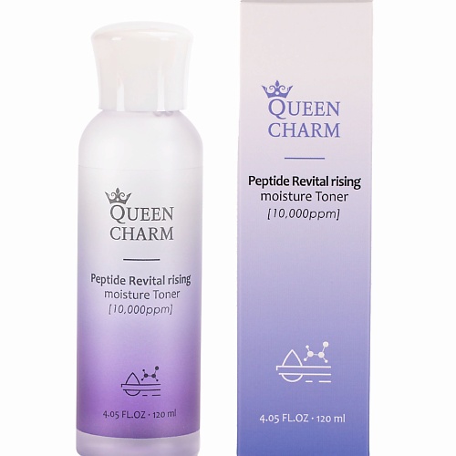 

QUEEN CHARM Тонер для лица омолаживающий увлажняющий с пептидами, Тонер для лица омолаживающий увлажняющий с пептидами
