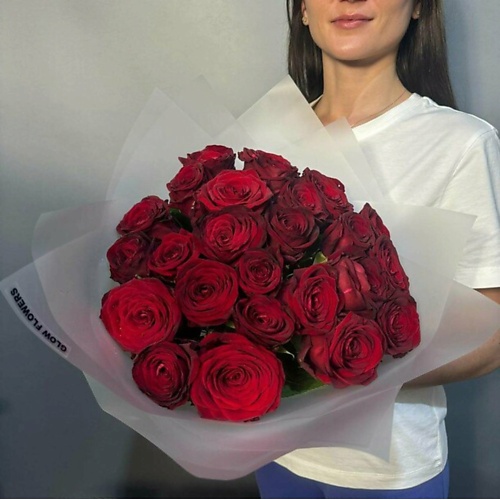 

GLOW FLOWERS Букет из 25 красных роз, моно букет, Букет из 25 красных роз, моно букет