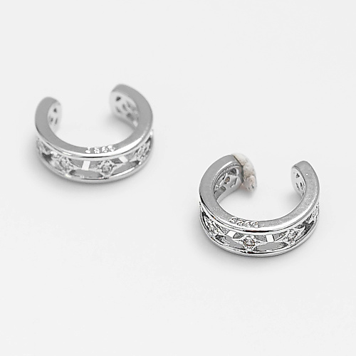 

SHINE & BEAUTY Серьги-каффы покрытые серебром с кристаллами Swarovski, Серьги-каффы покрытые серебром с кристаллами Swarovski