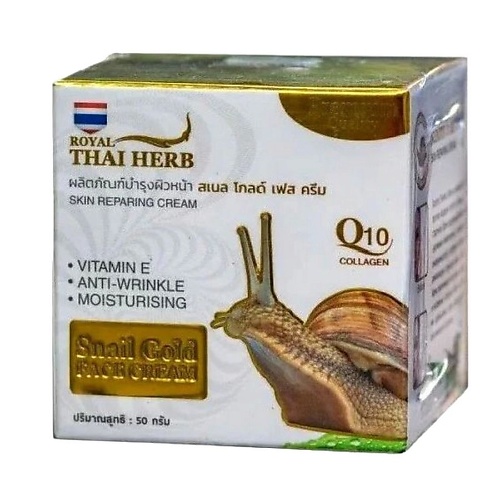 

THAI HERB Антивозрастной тайский крем с муцином улитки, золотом и витамином Е, Антивозрастной тайский крем с муцином улитки, золотом и витамином Е