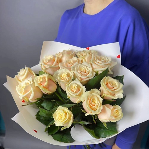 

GLOW FLOWERS Монобукет из 15 нежных роз, Монобукет из 15 нежных роз