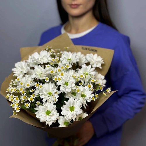 

GLOW FLOWERS Букет кустовых хризантем и ромашки, Букет кустовых хризантем и ромашки