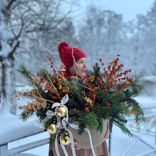 

LE BOUQUET Огромный новогодний букет из живого нобилиса, Огромный новогодний букет из живого нобилиса