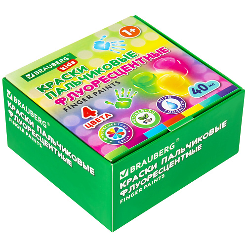 

BRAUBERG Краски пальчиковые флуоресцентные KIDS, Краски пальчиковые флуоресцентные KIDS