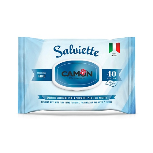 

CAMON Салфетки для животных влажные с тальком, Салфетки для животных влажные с тальком