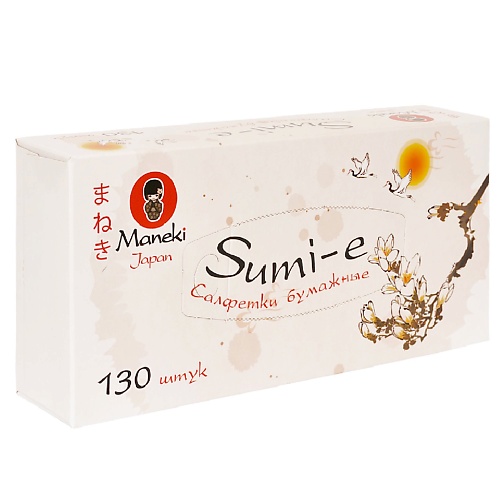

MANEKI Салфетки бумажные SUMI-E 2 слоя 130, Салфетки бумажные SUMI-E 2 слоя