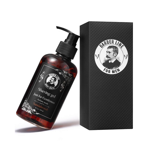 

BARBER LINE FOR MEN Гель для бритья, не пенящийся, аромат Sandalwood, Гель для бритья, не пенящийся, аромат Sandalwood