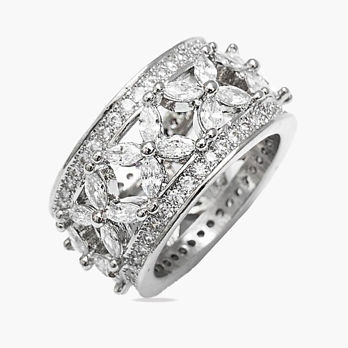 

SHINE & BEAUTY Кольцо покрытое серебром с кристаллами Swarovski, Кольцо покрытое серебром с кристаллами Swarovski