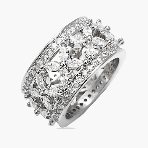 

SHINE & BEAUTY Кольцо покрытое серебром с кристаллами Swarovski, Кольцо покрытое серебром с кристаллами Swarovski
