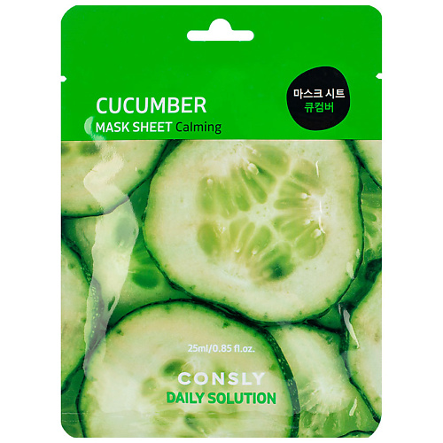 

CONSLY Тканевая маска для лица с экстрактом огурца Facial Tissue Mask With Cucumber Extract, Тканевая маска для лица с экстрактом огурца Facial Tissue Mask With Cucumber Extract