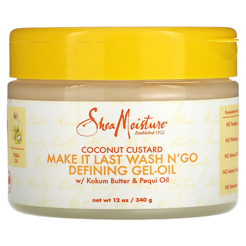 

SHEA MOISTURE Гель-масло для укладки волос Coconut Custard Make It Last Wash N Go Defining Gel Oil, Гель-масло для укладки волос Coconut Custard Make It Last Wash N Go Defining Gel Oil