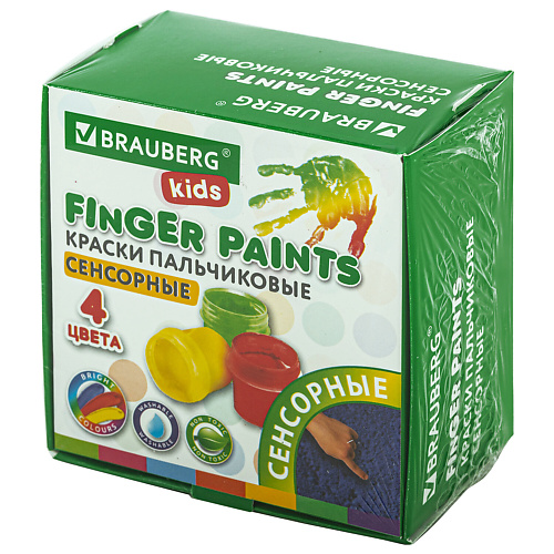 

BRAUBERG Краски пальчиковые сенсорные для малышей KIDS, Краски пальчиковые сенсорные для малышей KIDS