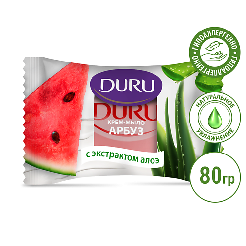 

DURU Туалетное крем-мыло Арбуз с экстрактом алоэ 80.0, Туалетное крем-мыло Арбуз с экстрактом алоэ