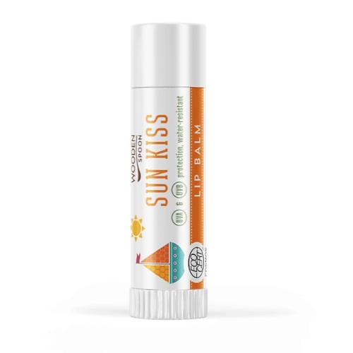 

WOODEN SPOON Бальзам для губ солнцезащитный и водостойкий Sun Kiss Uva & Uvb Protection Water Resistant, Бальзам для губ солнцезащитный и водостойкий Sun Kiss Uva & Uvb Protection Water Resistant