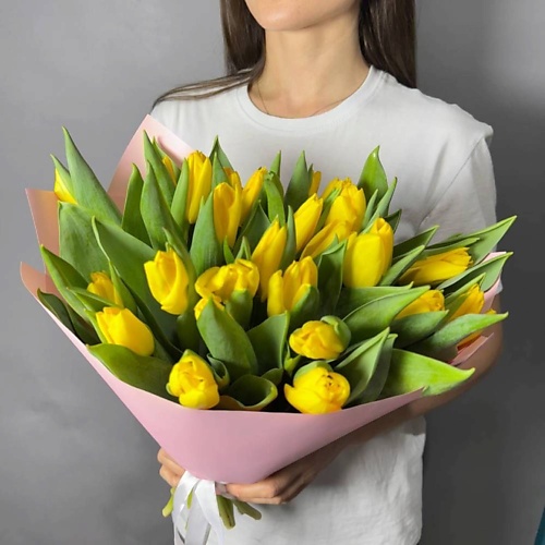 

GLOW FLOWERS Моно букет из 25 жёлтых тюльпанов, Моно букет из 25 жёлтых тюльпанов