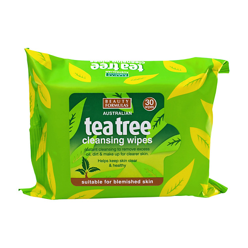 

BEAUTY FORMULAS Салфетки очищающие Чайное дерево Tea Tree Cleansing Wipes, Салфетки очищающие Чайное дерево Tea Tree Cleansing Wipes