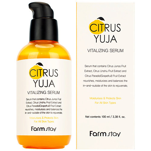 

FARMSTAY Сыворотка для лица освежающая с экстрактом юдзу Citrus Yuja Vitalizing Serum, Сыворотка для лица освежающая с экстрактом юдзу Citrus Yuja Vitalizing Serum