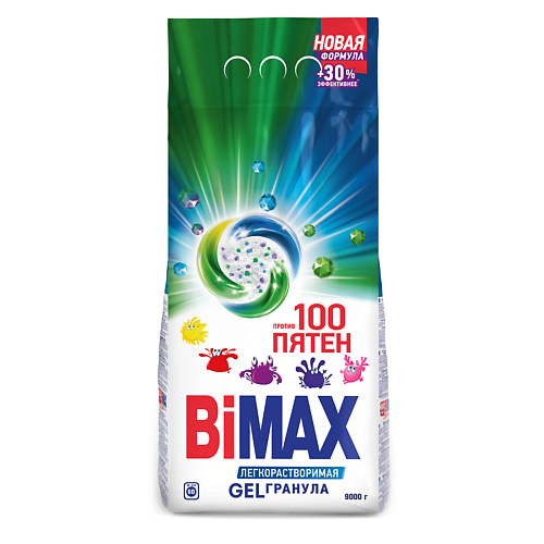 

BIMAX Стиральный порошок 100 пятен Automat Gelгранула 9000.0, Стиральный порошок 100 пятен Automat Gelгранула