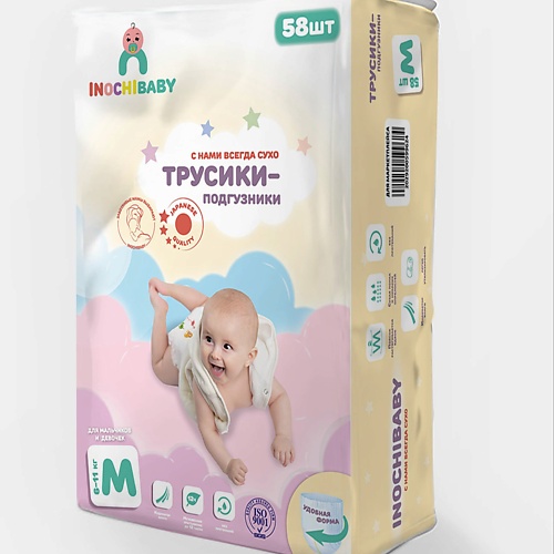 

INOCHIBABY Подгузники трусики размер 3 M (6-11 кг) 58.0, Подгузники трусики размер 3 M (6-11 кг)