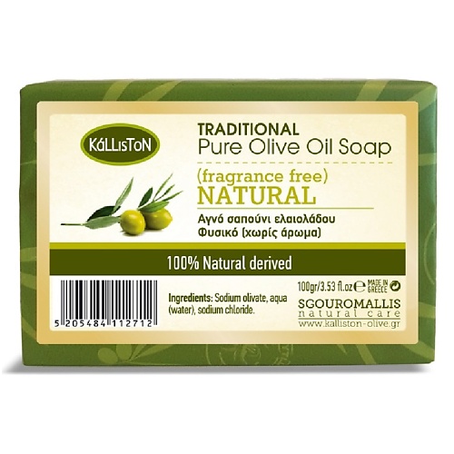

KALLISTON Мыло Traditional Natural натуральное оливковое НАТУРАЛЬНЫЙ АРОМАТ 100, Мыло Traditional Natural натуральное оливковое НАТУРАЛЬНЫЙ АРОМАТ
