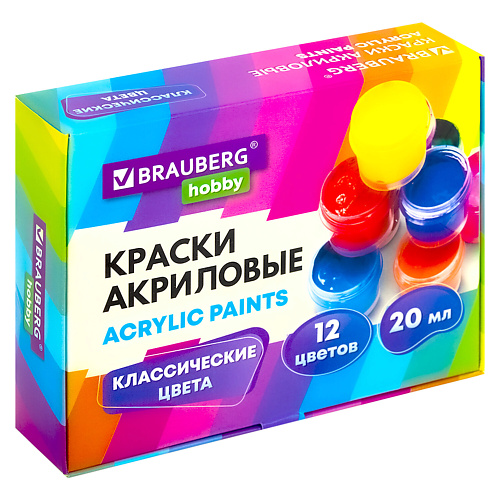 

BRAUBERG Краски акриловые HOBBY, Краски акриловые HOBBY