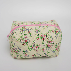 Косметичка тканевая с цветочками