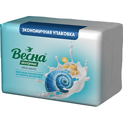 Крем- мыло туалетное твердое «Весна» морские минералы и соевое молочко