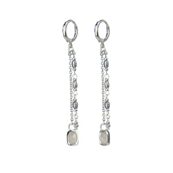 Серьги с гематитом, кварцем и жемчугом