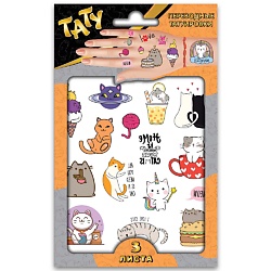 Наклейки - татуировки "Котики", 3 листа