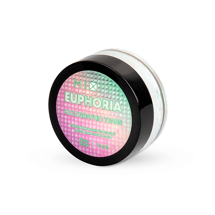 MIXIT Глиттер для лица и тела голографический блестящий Euphoria GLITTER FOR FACE AND BODY HOLOGRAPHIC BRILLIANT – фото 4