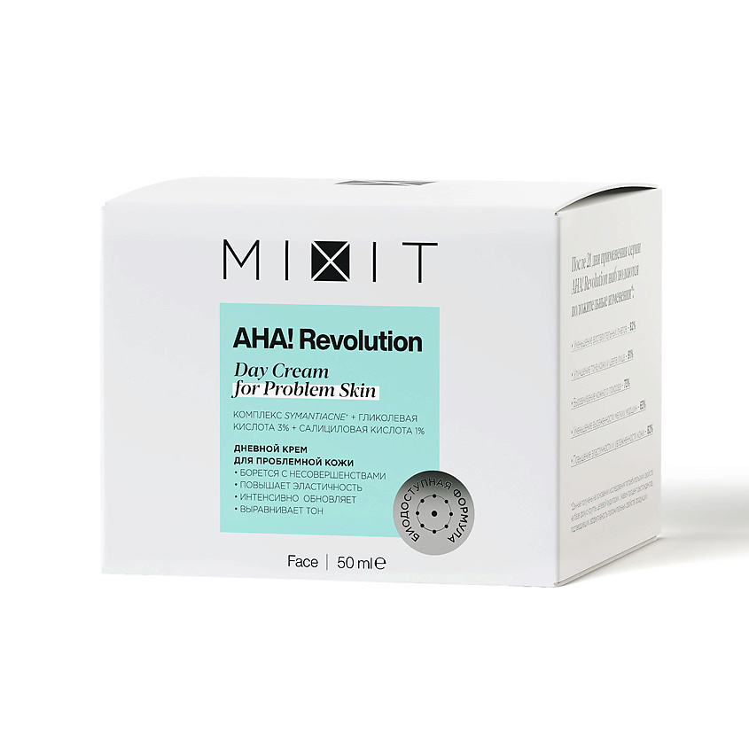 MIXIT Крем для лица дневной с гликолевой кислотой 3% AHA! Revolution Day Cream glycolic 3% – фото 2