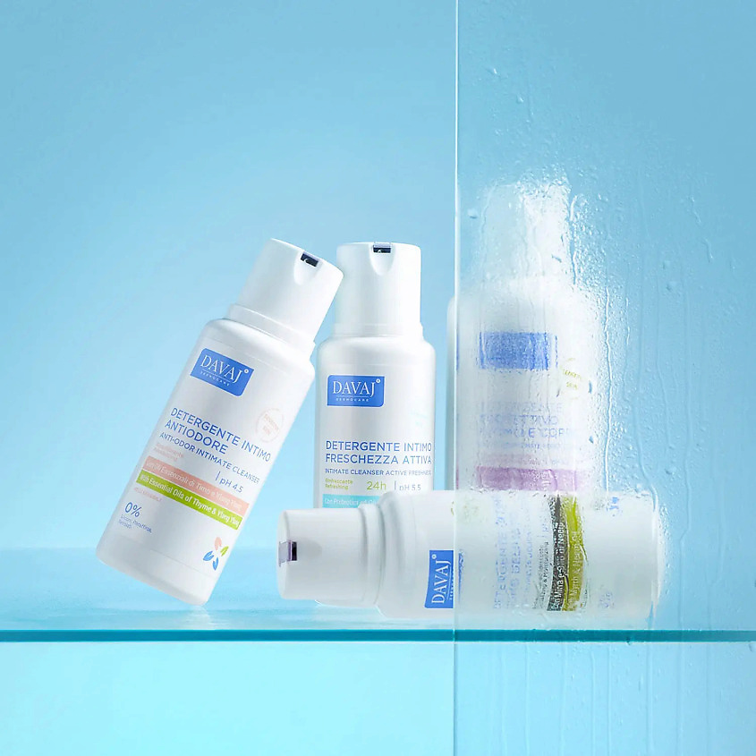 DAVAJ Средство для интимной гигиены 24ч с пребиотиками и маслом эвкалипта Intimate Cleanser Active Freshness – фото 3