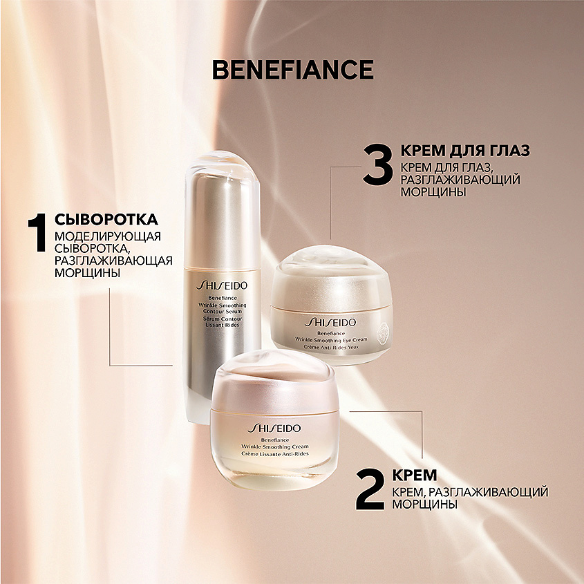 SHISEIDO Крем для лица, разглаживающий морщины Benefiance Wrinkle Smoothing Cream – фото 3