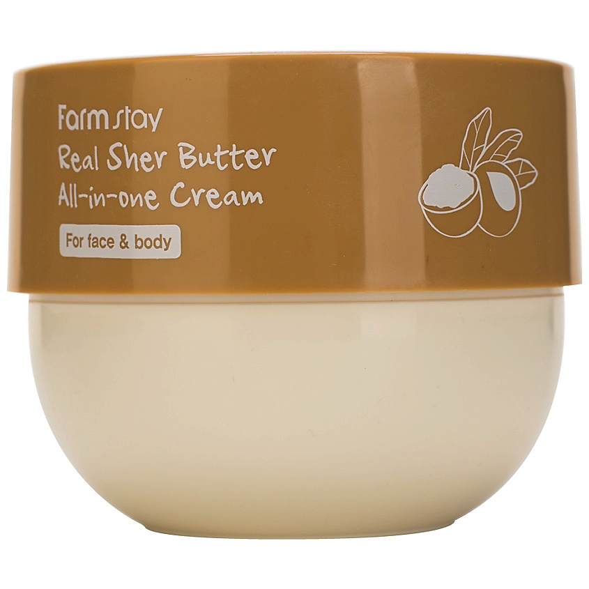 FARMSTAY Крем для лица и тела с маслом ши многофункциональный Real Shea Butter All-In-One Cream – фото 4