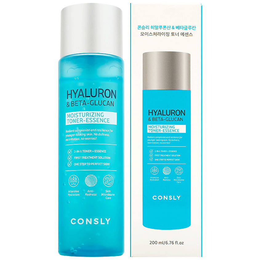 CONSLY Тонер-эссенция увлажняющий с гиалуроновой кислотой и бета-глюканом Hydrating Toner-Essence – фото 4