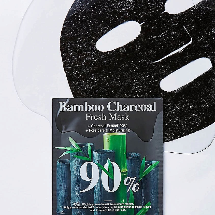 BRING GREEN Маска для лица освежающая с бамбуковым углем Bamboo Charcoal Fresh Mask – фото 2