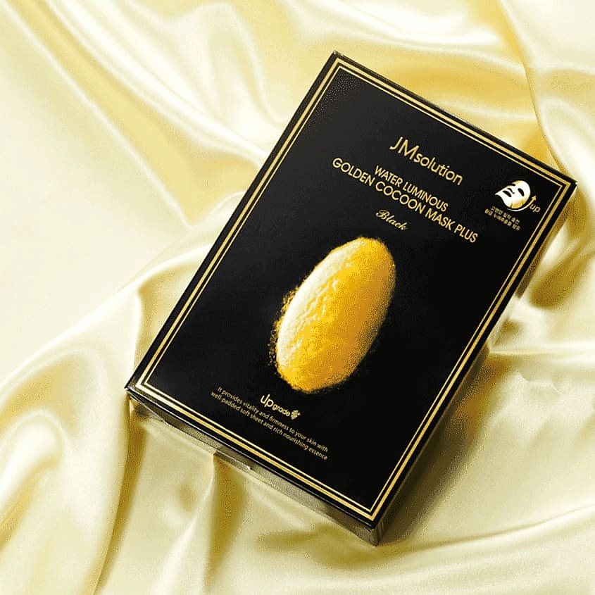 JM SOLUTION Маска для лица для упругости с шелком кокона Black Water Luminous Golden Cocoon Mask Plus – фото 2