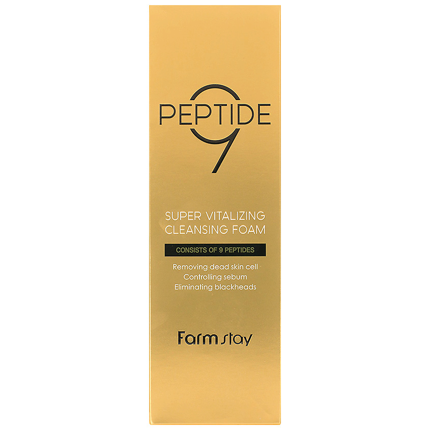 FARMSTAY Пенка для лица очищающая омолаживающая с комплексом из 9 пептидов Peptide9 Super Vitalizing Cleansing Foam – фото 3