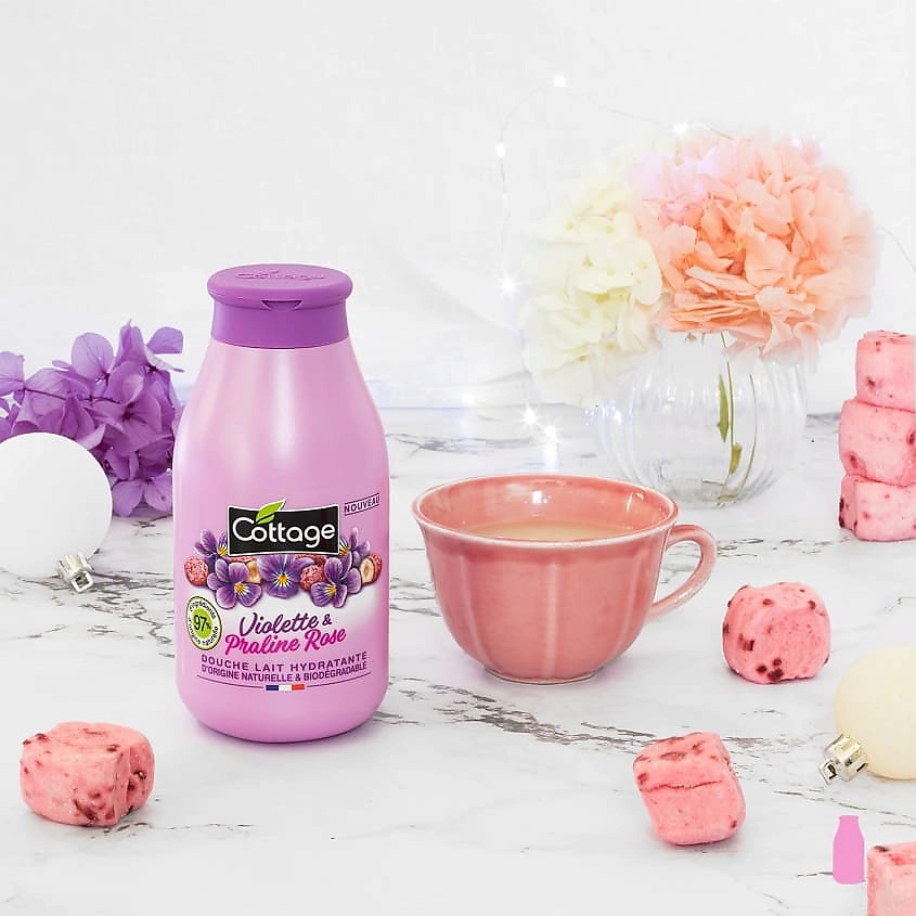 COTTAGE Молочко для душа увлажняющее Moisturizing Shower Milk – Violet & Pink Praline – фото 5