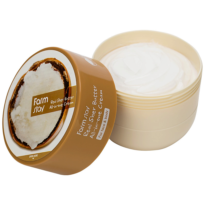 FARMSTAY Крем для лица и тела с маслом ши многофункциональный Real Shea Butter All-In-One Cream – фото 3