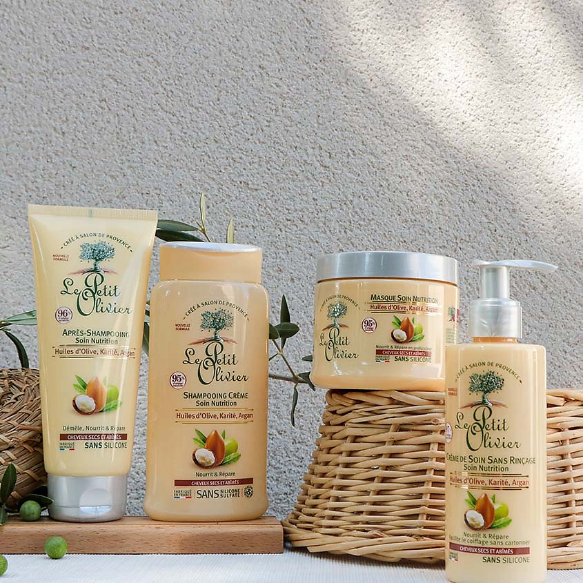 LE PETIT OLIVIER Шампунь-крем для сухих и поврежденных волос на основе 3-х масел Olive, Shea, Argan Oils Cream Shampoo – фото 2