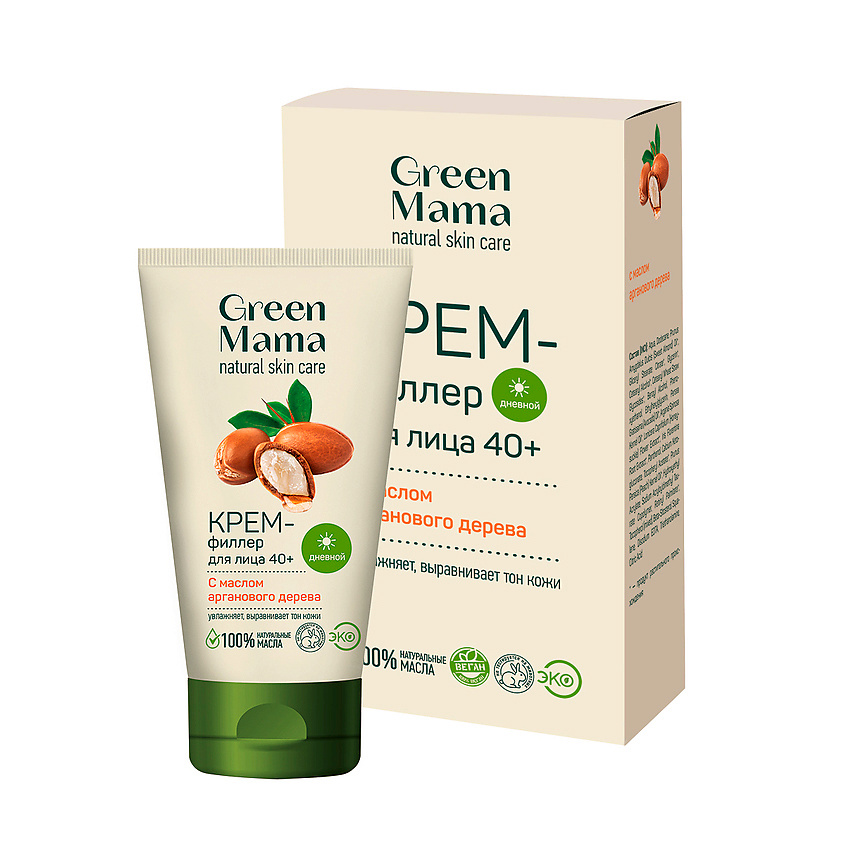 GREEN MAMA Крем-филлер для лица дневной с маслом арганового дерева 40+ Natural Skin Care – фото 2