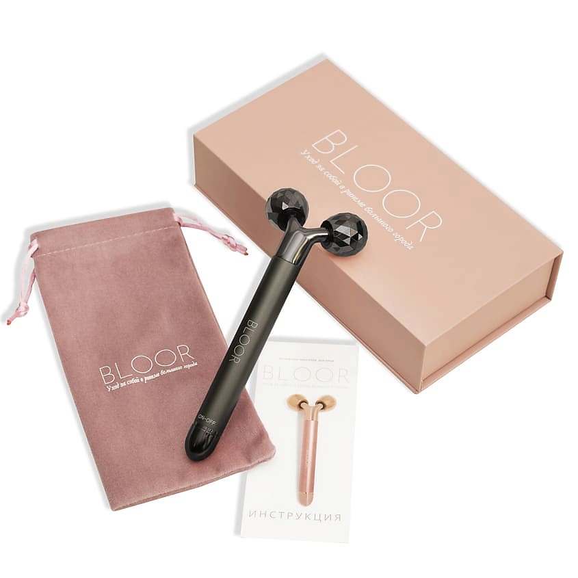BLOOR 3D лифтинг массажер для лица с вибрацией, черный Vibrating 3D Massage Device Black – фото 2
