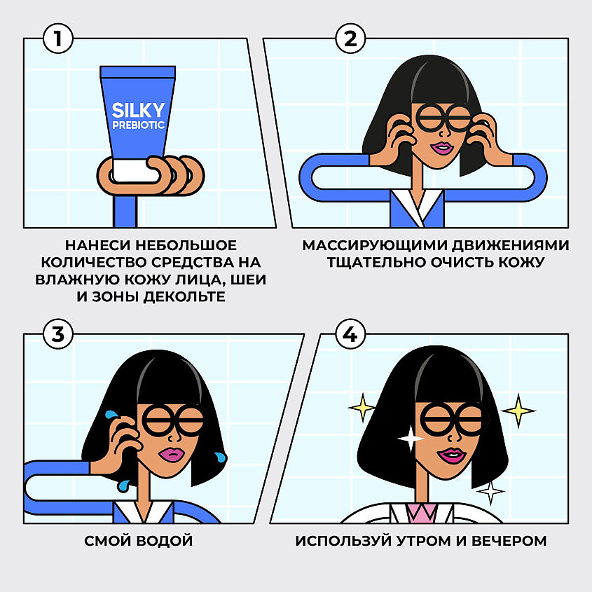 PROFESSOR SKINGOOD Гель для умывания лица "SILKY PREBIOTIC CLEANSING GEL" увлажняющий с пребиотиками – фото 4