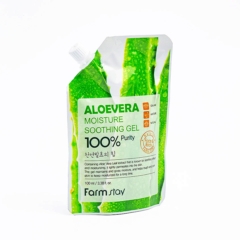 FARMSTAY Гель для лица и тела увлажняющий успокаивающий с экстрактом алоэ Moisture Soothing Gel Aloevera – фото 4