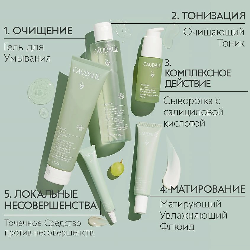 CAUDALIE Сыворотка для для лица для проблемной кожи с салициловой кислотой Vinopure – фото 8