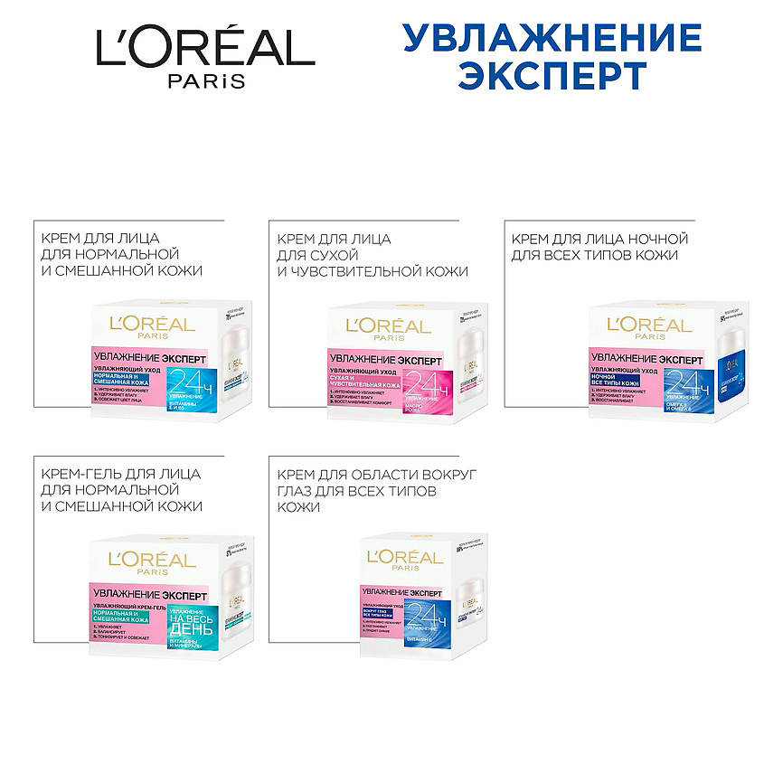 L'ORÉAL PARIS Крем для лица ночной увлажняющий, для всех типов кожи Увлажнение Эксперт – фото 2
